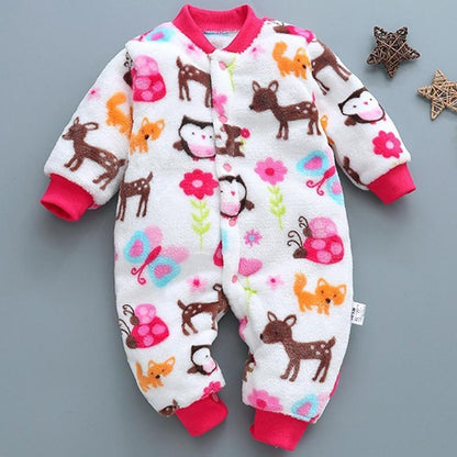 Baby Clothing Boys And Girls Rompers Coral Cute Infant Overall Toddler Jumpsuit Baby Romper For Winter