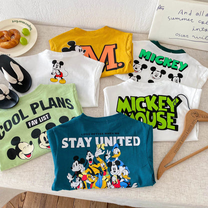 Fashion Casual T-shirt Children's Clothing Printed Cartoon Kids Short Sleeve Tops Tees Boutique Boys Girls Clothes O-neck Tshirt